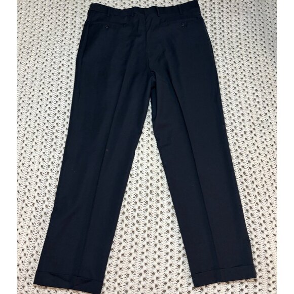 Zanella Bob Mens Blue Pure Virgin Wool Dress Pants Made in Italy Slacks 38x32 - Picture 2 of 11